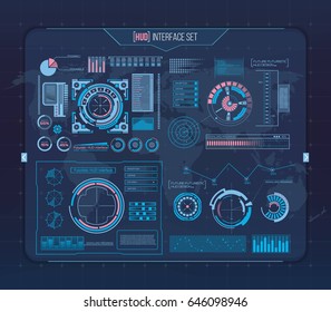 Abstract Future, Concept Vector Futuristic Blue Virtual Graphic Touch User Interface HUD. For Web, Site, Mobile Applications Isolated On Background, Techno, Online Design, Business, Gui, Ui, Kit, Hud