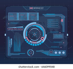 Abstract future, concept vector futuristic blue virtual graphic touch user interface HUD. For web, site, mobile applications isolated on background, techno, online design, business, gui, ui, kit, hud