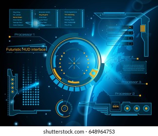 Abstract future, concept vector futuristic blue virtual graphic touch user interface HUD. For web, site, mobile applications isolated on background, techno, online design, business, gui, ui, kit, hud