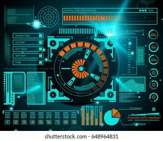 Abstract future, concept vector futuristic blue virtual graphic touch user interface HUD. For web, site, mobile applications isolated on background, techno, online design, business, gui, ui, kit, hud