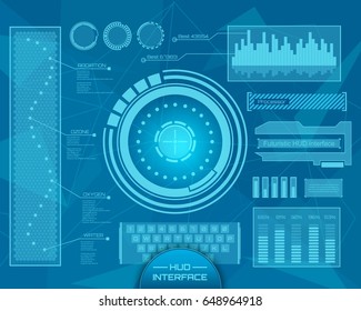 Abstract future, concept vector futuristic blue virtual graphic touch user interface HUD. For web, site, mobile applications isolated on background, techno, online design, business, gui, ui, kit, hud