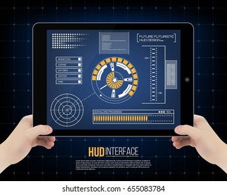 Abstract future, concept vector futuristic blue virtual graphic touch user interface HUD. For web, site, mobile applications isolated on background, techno, online design, business, gui, ui, kit, hud