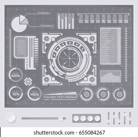 Abstract future, concept vector futuristic blue virtual graphic touch user interface HUD. For web, site, mobile applications isolated on background, techno, online design, business, gui, ui, kit, hud