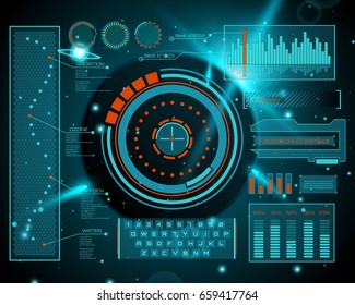 Abstract future, concept vector futuristic blue virtual graphic touch user interface HUD. For web, site, mobile applications isolated on background, techno, online design, business, gui, ui, kit, hud