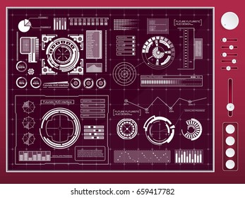Abstract future, concept vector futuristic blue virtual graphic touch user interface HUD. For web, site, mobile applications isolated on background, techno, online design, business, gui, ui, kit, hud