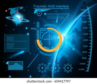 Abstract future, concept vector futuristic blue virtual graphic touch user interface HUD. For web, site, mobile applications isolated on background, techno, online design, business, gui, ui, kit, hud