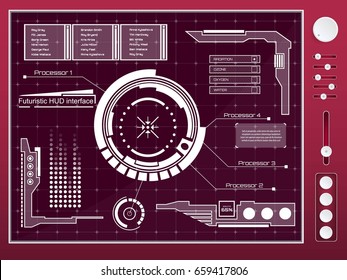 Abstract future, concept vector futuristic blue virtual graphic touch user interface HUD. For web, site, mobile applications isolated on background, techno, online design, business, gui, ui, kit, hud