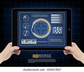 Abstract future, concept vector futuristic blue virtual graphic touch user interface HUD. For web, site, mobile applications isolated on background, techno, online design, business, gui, ui, kit, hud