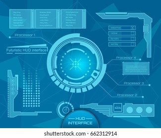 Abstract future, concept vector futuristic blue virtual graphic touch user interface HUD. For web, site, mobile applications isolated on background, techno, online design, business, gui, ui, kit, hud