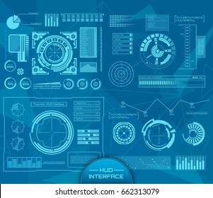 Abstract future, concept vector futuristic blue virtual graphic touch user interface HUD. For web, site, mobile applications isolated on background, techno, online design, business, gui, ui, kit, hud