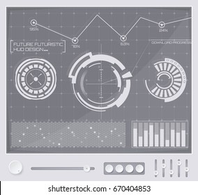 Abstract future, concept vector futuristic blue virtual graphic touch user interface HUD. For web, site, mobile applications isolated on background, techno, online design, business, gui, ui, kit.