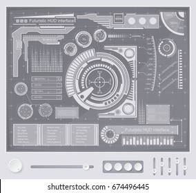 Abstract future, concept vector futuristic blue virtual graphic touch user interface HUD. For web, site, mobile applications isolated on background, techno, online design, business, gui, ui, kit.