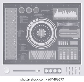 Abstract future, concept vector futuristic blue virtual graphic touch user interface HUD. For web, site, mobile applications isolated on background, techno, online design, business, gui, ui, kit.