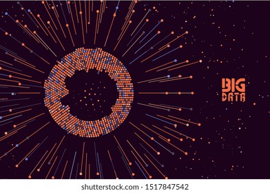 Abstract future data visualization. Big data code representation. Futuristic network or business analytics. Graphic concept for your design