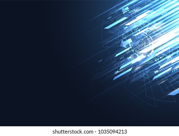 Abstract future digital speed technology concept, growth, science, energy, futuristic speed and motion blur light rays. Vector illustration