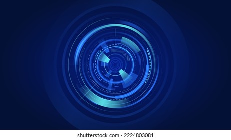 Abstract future digital technology background. Techno circle with glow template.