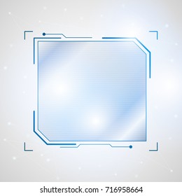 Abstract future futuristic shape virtual graphic user interface HUD. Computer generated on blue background, vector illustration