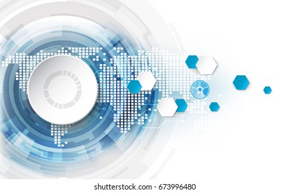 Abstract future global technology concept background, vector illustration