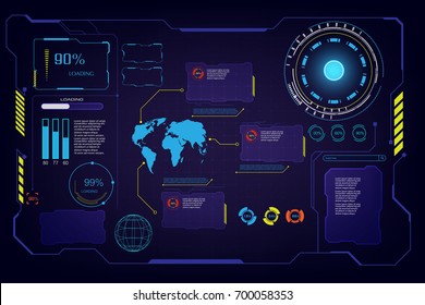 abstract future hud ui gui interface screen hi tech concept background template