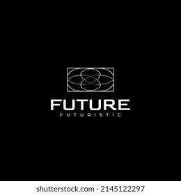abstract future line tech unqiue  logo design