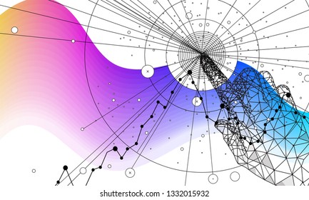 Abstract future realistics shape objects. Innovations blend systems and technologies in big data. development  technology automatically process. black and full color future style.