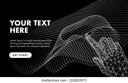 Abstract future realistics shape objects. Innovations blend systems and technologies in big data. development  technology automatically process. black and full color future style.