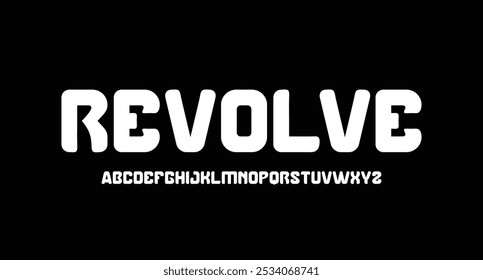 Abstract Future style font, bold letters and numbers. Futuristic design type for modern logo. Minimalist vector typography for digital device and hud graphic element. Cropped style alphabet

