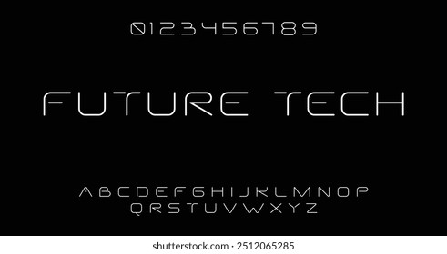 Abstrato tecnologia futura alfabeto ou fonte numérica.