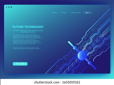 Abstract future technology background. Futuristic circuit board background. Hi-tech Illustration of digital technology. Graphic concept for your design.