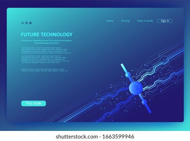 Abstract future technology background. Futuristic circuit board background. Hi-tech Illustration of digital technology. Graphic concept for your design.