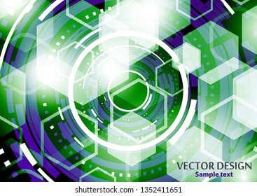 Abstract future technology business background with hexagon pattern, shine and place for your content. Vector illustration - Vector graphics