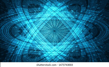 Abstract Future Technology Circle with Circuit Microchip Line on blue Background,Digital and Communication Concept design,Vector illustration.