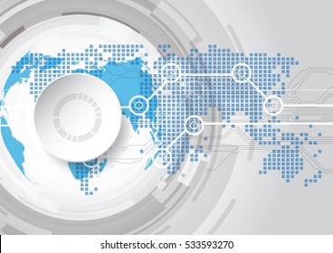 Abstract future technology concept background with various , vector illustration