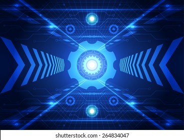 Abstract future technology system background, vector illustration