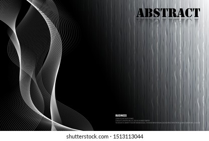 Abstract future template design spiral wave with monochrome texture. Abstract geometric background for minimal cover design for web placard poster banner. - Vector