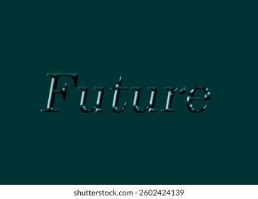 Abstract Future Text Effect Design Teal Background