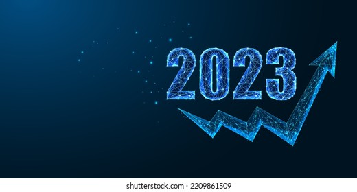 Abstract futuristic 2023 New Year business development strategy concept digital web banner template 