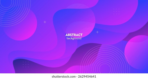 Abstract futuristic 3D background with gradient purple and blue color background. Overlapping wave pattern. Vector Eps10
