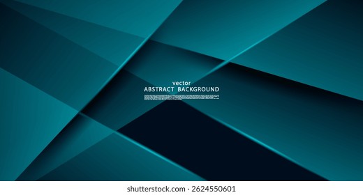 Abstract futuristic 3D background with green color background. Overlapping light and shadow pattern. Vector Eps10
