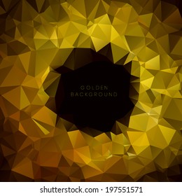 Abstract futuristic 3d background with shiny golden colors