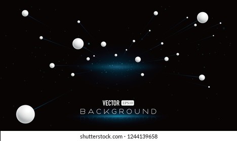 Abstract futuristic 3d rendering futuristic dots and lines.Starburst dynamic lines or rays.Plexus with particles.