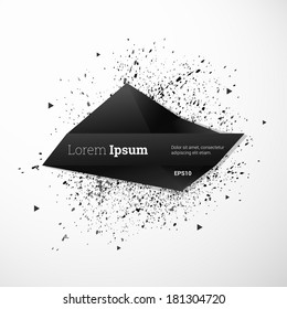 Abstract futuristic 3d speech bubble vector illustration with splash background for text box, web page banner, label design