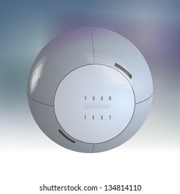 Abstract futuristic 3D sphere design with text  Eps 10 vector illustration