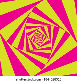 Abstract Futuristic 3D Spiral Worm Holes. Colourful pink, yellow.