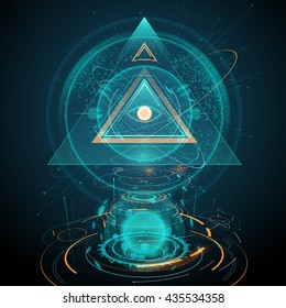 Abstract futuristic all seeing eye illustration