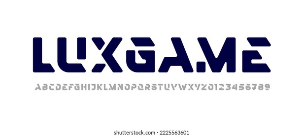 Abstract futuristic alphabet font, typography technology for your designs logo or brand name, vector illustration 10EPS