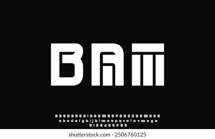 Abstract futuristic alphabet font, typography technology for your designs logo or brand name, vector illustration 10EPS