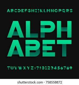 Abstract futuristic alphabet typeface. Type letters and numbers. Vector font for your headers or any typography design. Abstract futuristic alphabet typeface. Type letters and numbers. Vector font for your headers or any typography design.