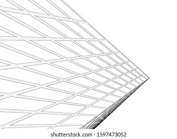 abstract futuristic architecture 3d design 