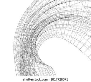 abstract futuristic architecture 3d illustration